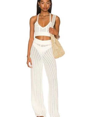 Tularosa 100% Cotton Knit Wide-Leg Pants